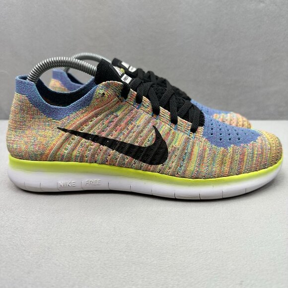 Nike Free RN Flyknit Womens Size 10 Shoes Multicolor Athletic Running Sneakers - Picture 1 of 8